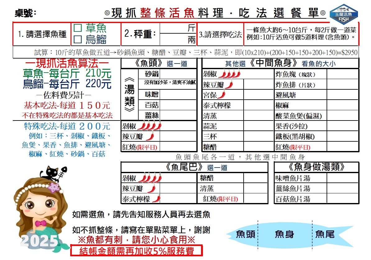 傳統抓魚計價